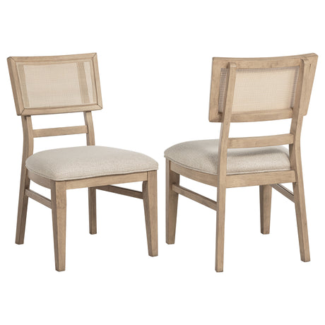 Furniture City Houma - Coaster - Kailani Rattan Cane Dining Side Chair Beige Oak (Set of 2) - 109382