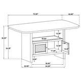 Kailani 8-piece Counter Dining Set with Cabinet Beige Oak