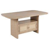 Furniture City Houma - Coaster - Kailani Cane Counter Height Storage Dining Table Beige Oak - 109388
