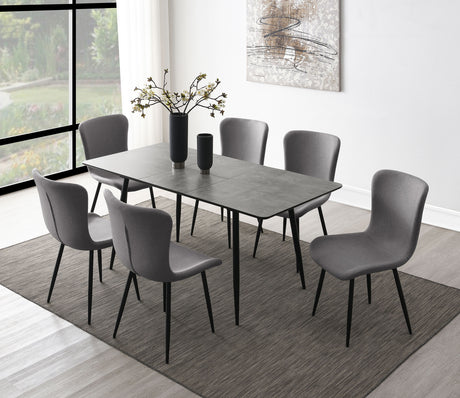 Furniture City Houma - Coaster - Horizon 7-piece Dining Set with Extension Table Grey - 109391-S7