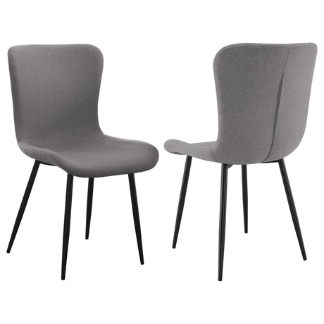 Furniture City Houma - Coaster - Horizon Upholstered Dining Side Chair Warm Grey (Set of 2) - 109392