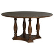 Furniture City Houma - Coaster - Landon 60-inch Round Wood Pedestal Dining Table Rich Brown - 109400