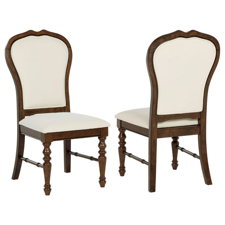 Furniture City Houma - Coaster - Landon Upholstered Dining Side Chair Rich Brown (Set of 2) - 109402