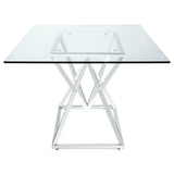 Beaufort 5-piece Rectangular Dining Set Chrome and Grey