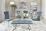 Furniture City Houma - Coaster - Beaufort 6-piece Rectangular Dining Set Chrome and Grey - 109451-S6