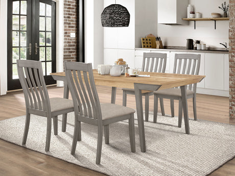 Furniture City Houma - Coaster - Nogales 5-piece Rectangular Dining Table Set Coastal Grey - 109811-S5