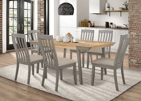 Furniture City Houma - Coaster - Nogales 7-piece Rectangular Dining Table Set Coastal Grey - 109811-S7