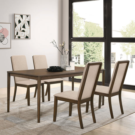 Furniture City Houma - Coaster - Wethersfield 5-piece Rectangular Dining Table Set Walnut - 109841-S5