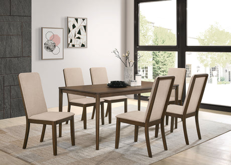 Furniture City Houma - Coaster - Wethersfield 7-piece Rectangular Dining Table Set Walnut - 109841-S7