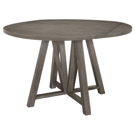 Furniture City Houma - Coaster - Athens Round 60-inch Drop Leaf Counter Dining Table Grey - 109858