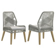 Furniture City Houma - Coaster - Nakia Woven Rope Dining Side Chairs Grey (Set of 2) - 110033