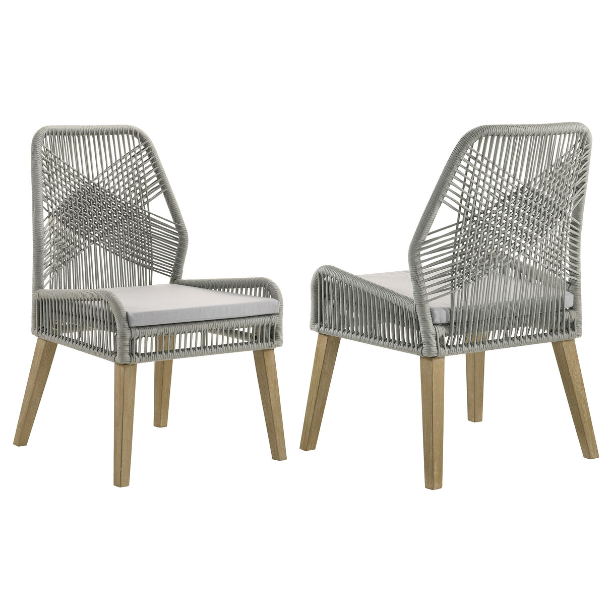 Furniture City Houma - Coaster - Nakia Woven Rope Dining Side Chairs Grey (Set of 2) - 110033