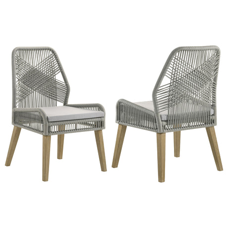 Furniture City Houma - Coaster - Nakia Woven Rope Dining Side Chairs Grey (Set of 2) - 110033