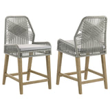 Furniture City Houma - Coaster - Nakia Woven Rope Counter Chair with Cushion Grey (Set of 2) - 110035
