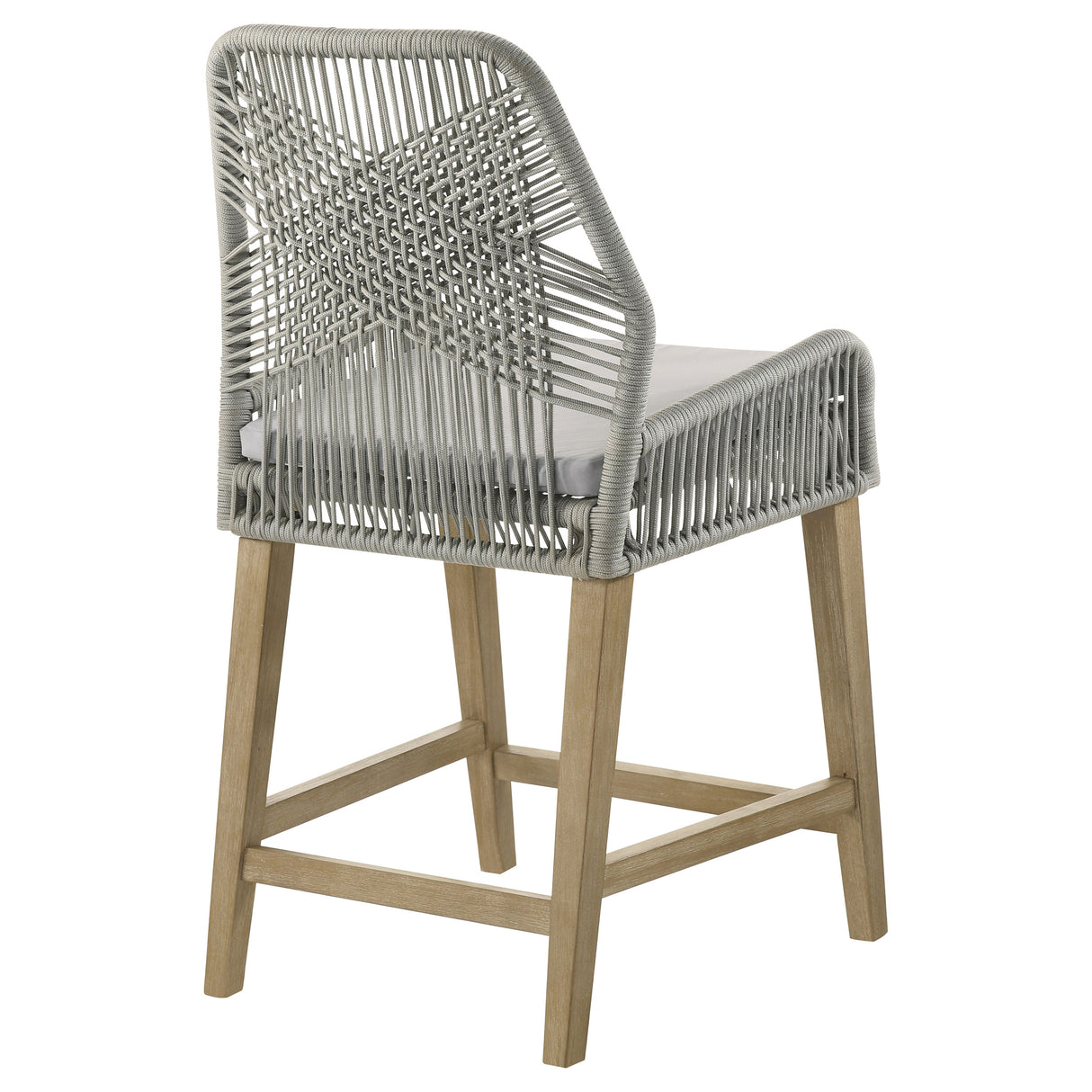 Nakia Woven Rope Counter Chair with Cushion Grey (Set of 2)
