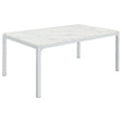 Furniture City Houma - Coaster - Athena Rectangular 64-inch Faux Marble Dining Table Chrome - 110101