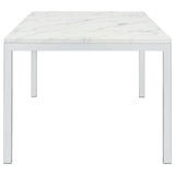 Athena Rectangular 64-inch Faux Marble Dining Table Chrome