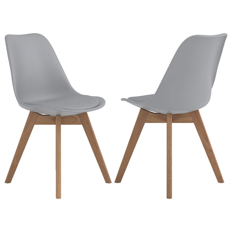 Furniture City Houma - Coaster - Caballo Polypropylene Dining Side Chair Grey (Set of 2) - 110132