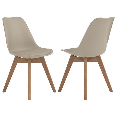 Furniture City Houma - Coaster - Caballo Polypropylene Dining Side Chair Tan (Set of 2) - 110152
