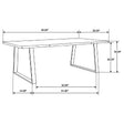 Furniture City Houma - Coaster - Ditman 80-inch Live Edge Dining Table Grey Sheesham - 110181