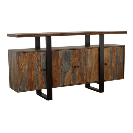 Furniture City Houma - Coaster - Ditman 4-door Solid Wood Sideboard Buffet Grey Sheesham - 110185