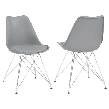 Furniture City Houma - Coaster - Juniper Polypropylene Dining Side Chair Grey (Set of 2) - 110262