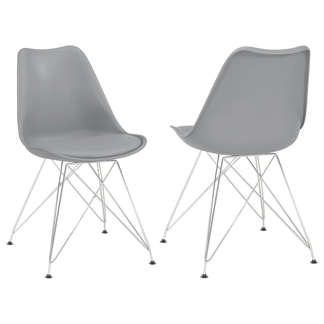 Furniture City Houma - Coaster - Juniper Polypropylene Dining Side Chair Grey (Set of 2) - 110262