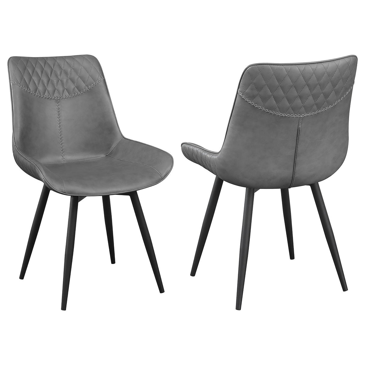 Furniture City Houma - Coaster - Brassie Upholstered Swivel Dining Side Chair Grey (Set of 2) - 110272