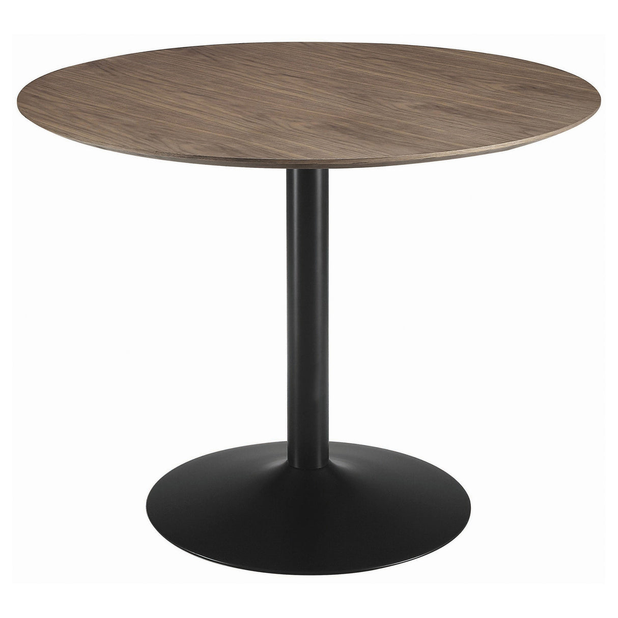 Furniture City Houma - Coaster - Cora Round 40-inch Wood Top Dining Table Brown Walnut - 110280