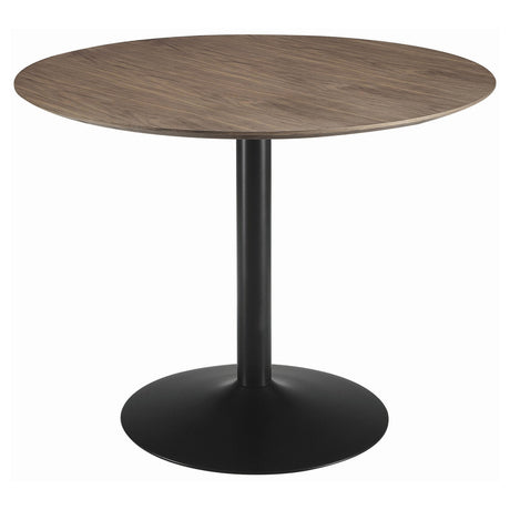 Furniture City Houma - Coaster - Cora Round 40-inch Wood Top Dining Table Brown Walnut - 110280