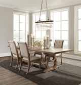 Furniture City Houma - Coaster - Brockway 5-piece Extension Leaf Dining Set Barley Brown - 110291-S5