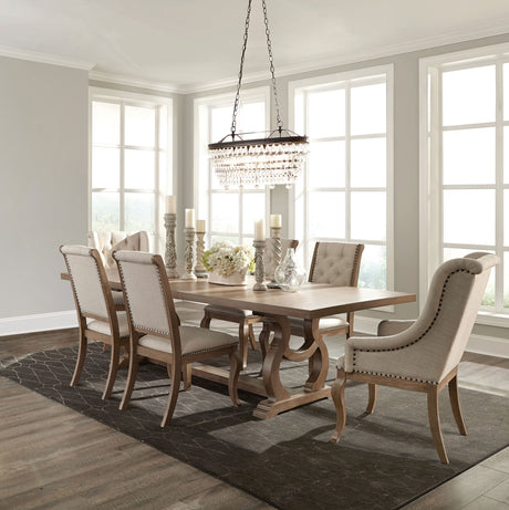 Furniture City Houma - Coaster - Brockway 7-piece Extension Leaf Dining Set Barley Brown - 110291-S7