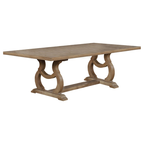 Furniture City Houma - Coaster - Brockway 104-inch Extension Leaf Dining Table Barley Brown - 110291
