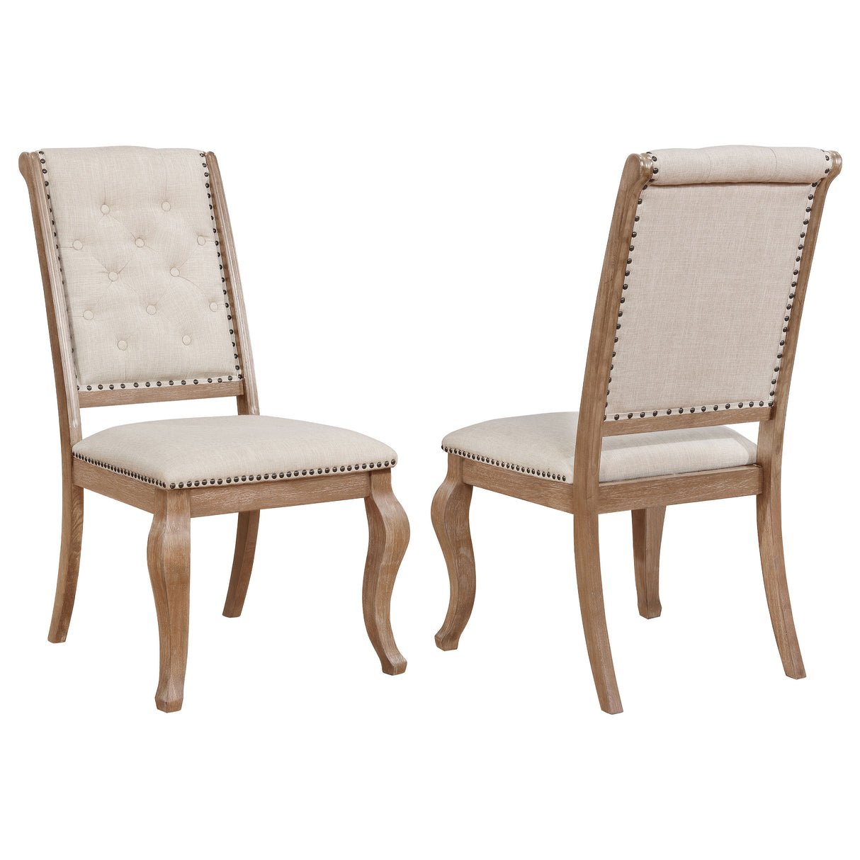 Furniture City Houma - Coaster - Brockway Upholstered Dining Chair Barley Brown (Set of 2) - 110292