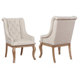 Furniture City Houma - Coaster - Brockway Upholstered Arm Chair Barley Brown (Set of 2) - 110293