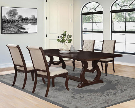Furniture City Houma - Coaster - Brockway 5-piece Extension Leaf Dining Set Antique Java - 110311-S5