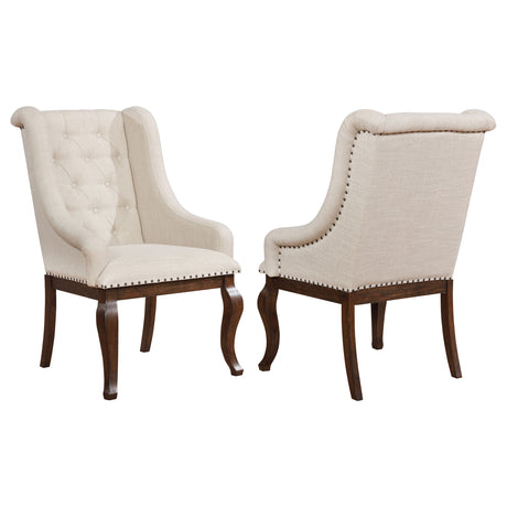 Furniture City Houma - Coaster - Brockway Upholstered Arm Chair Barley Java (Set of 2) - 110313