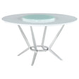 Furniture City Houma - Coaster - Abby Round 54-inch Lazy Susan Dining Table White High Gloss - 110321