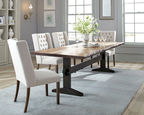 Furniture City Houma - Coaster - Bexley 5-piece Rectangular Live Edge Dining Table Set Honey - 110331-S5