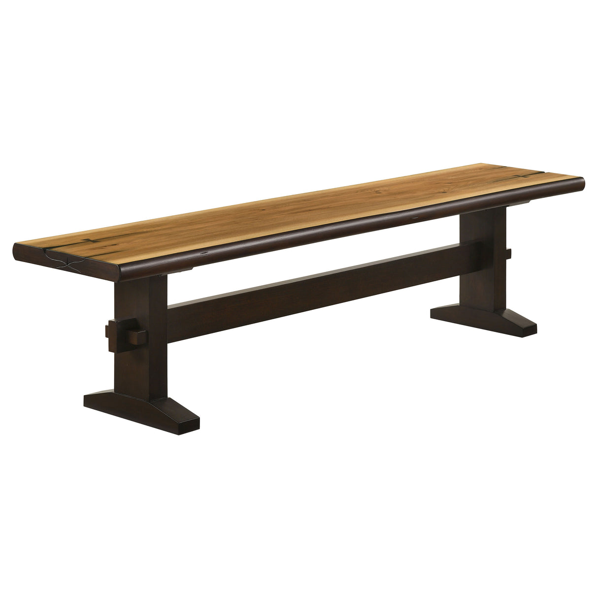 Furniture City Houma - Coaster - Bexley Wood Dining Bench Natural Honey and Smokey Black - 110333