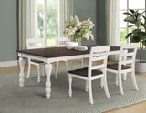 Furniture City Houma - Coaster - Madelyn 5-piece Rectangular Dining Table Set Coastal White - 110381-S5