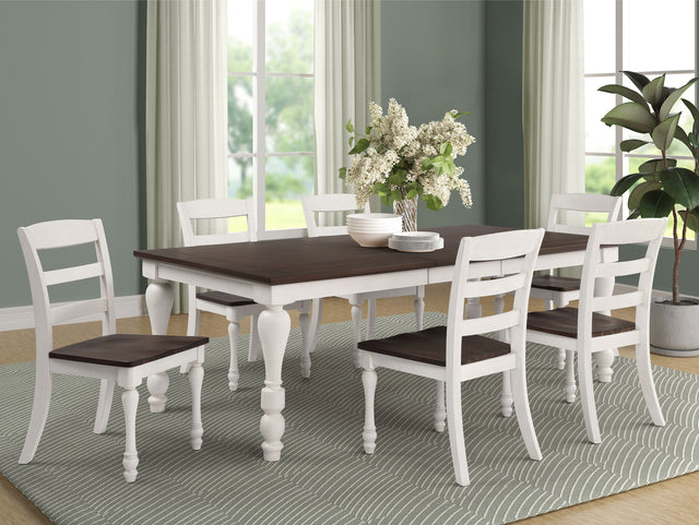 Furniture City Houma - Coaster - Madelyn 7-piece Rectangular Dining Table Set Coastal White - 110381-S7
