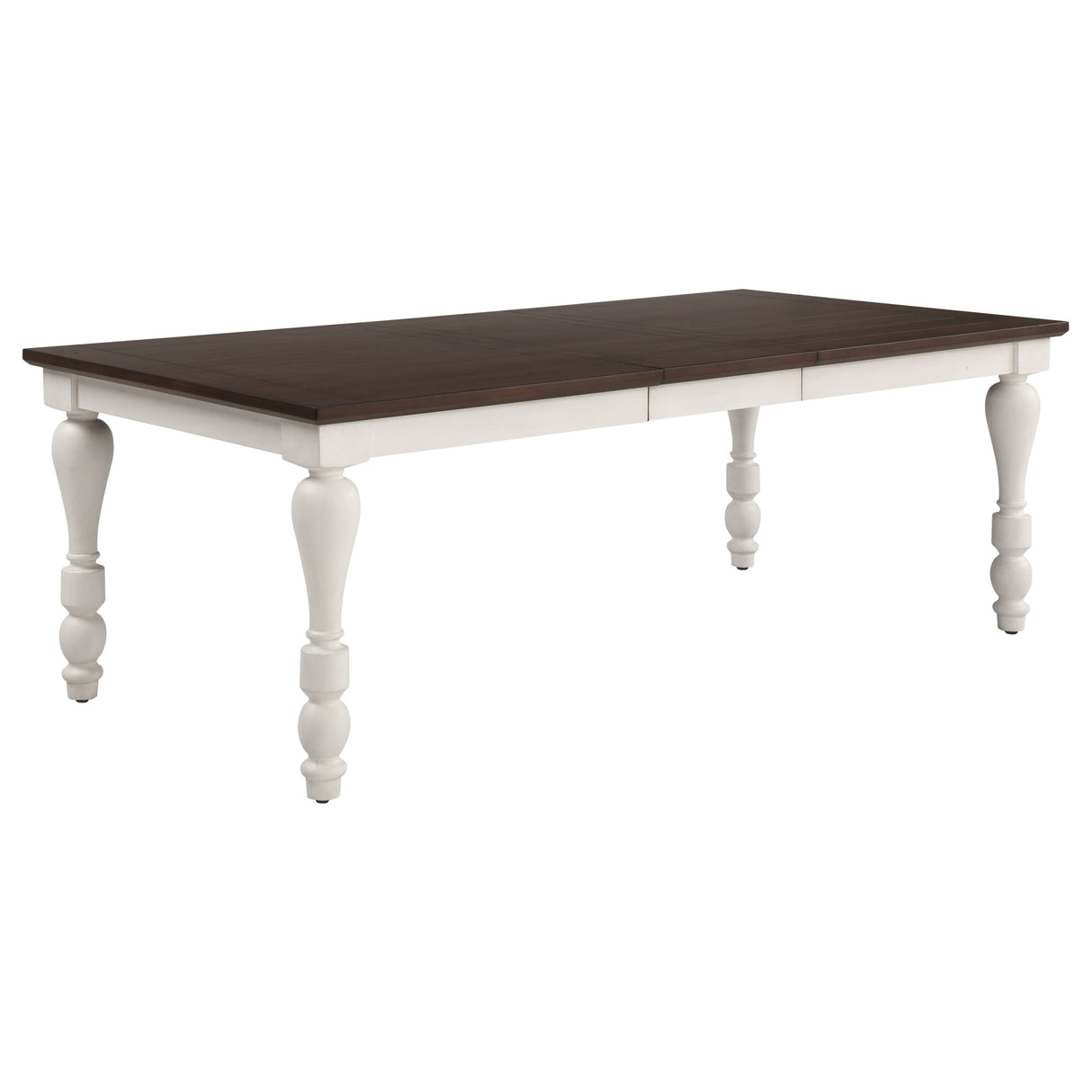 Furniture City Houma - Coaster - Madelyn 86-inch Extension Leaf Dining Table Coastal White - 110381