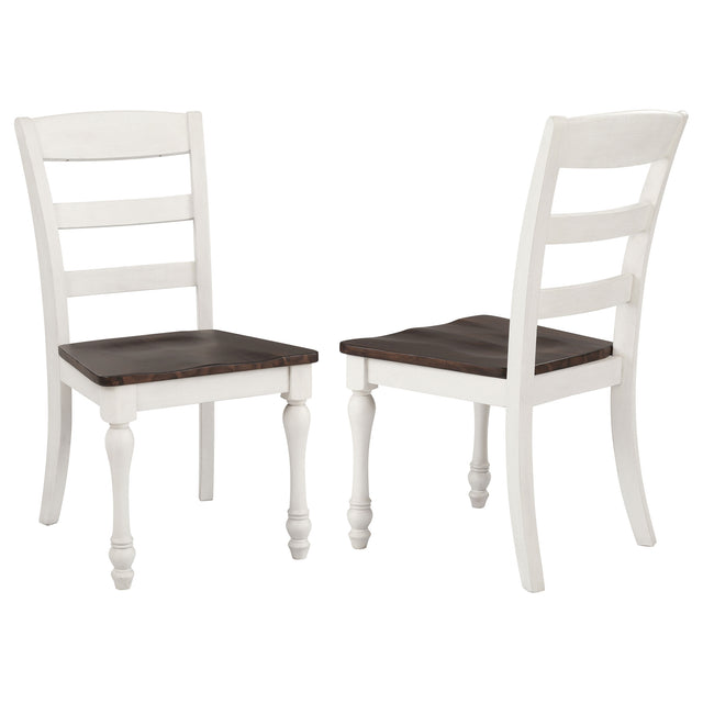 Furniture City Houma - Coaster - Madelyn Wood Dining Side Chair Coastal White (Set of 2) - 110382