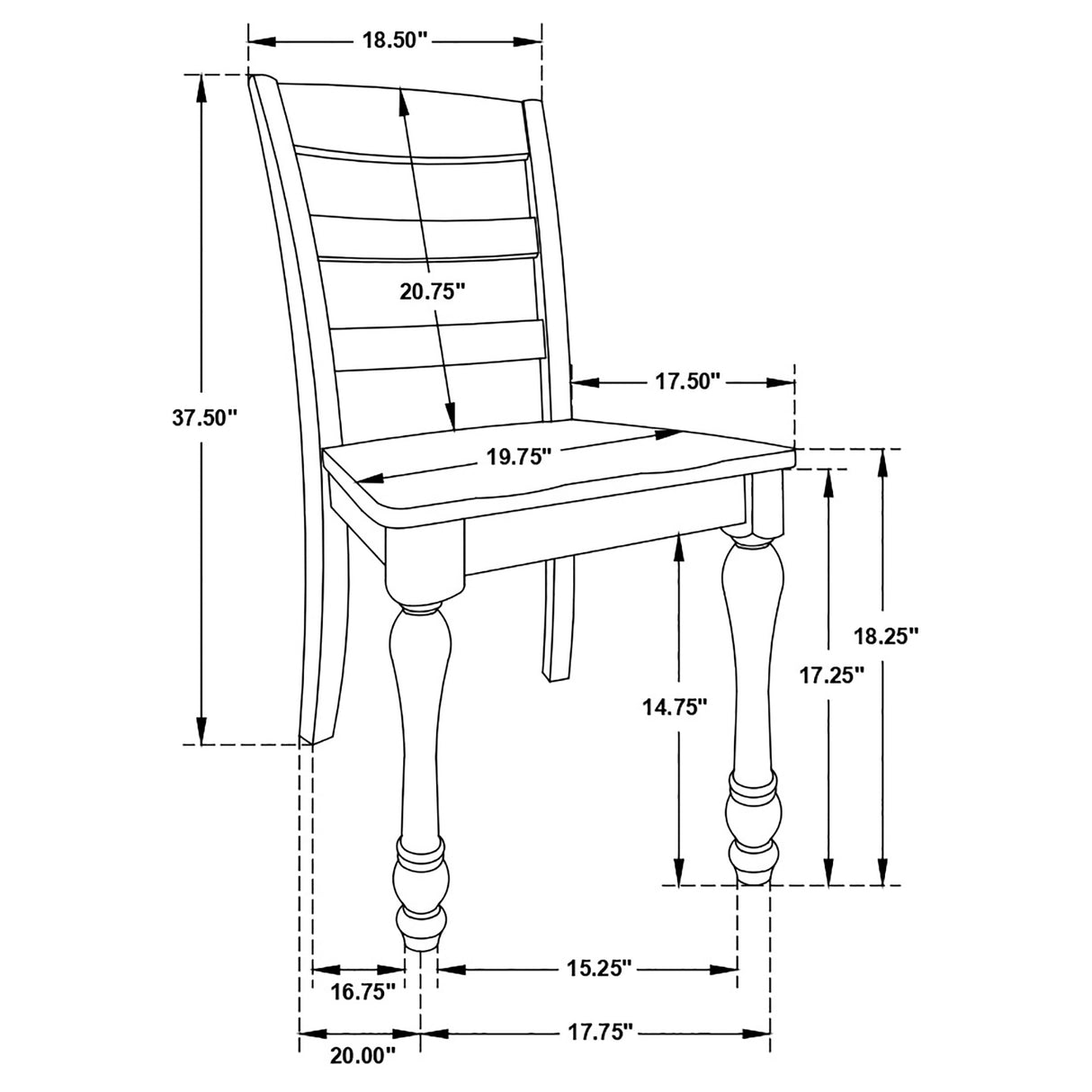 Madelyn Wood Dining Side Chair Coastal White (Set of 2)