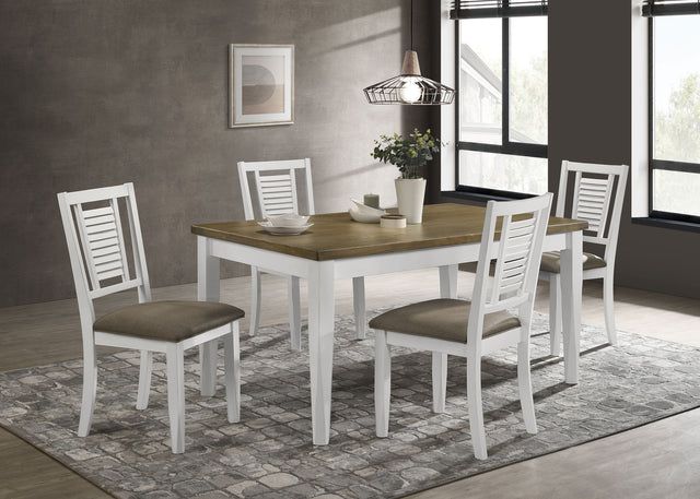 Furniture City Houma - Coaster - Appleton 5-piece Rectangular Dining Set Distressed White - 110411-S5