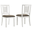 Furniture City Houma - Coaster - Appleton Wood Dining Side Chair Distressed White (Set of 2) - 110412