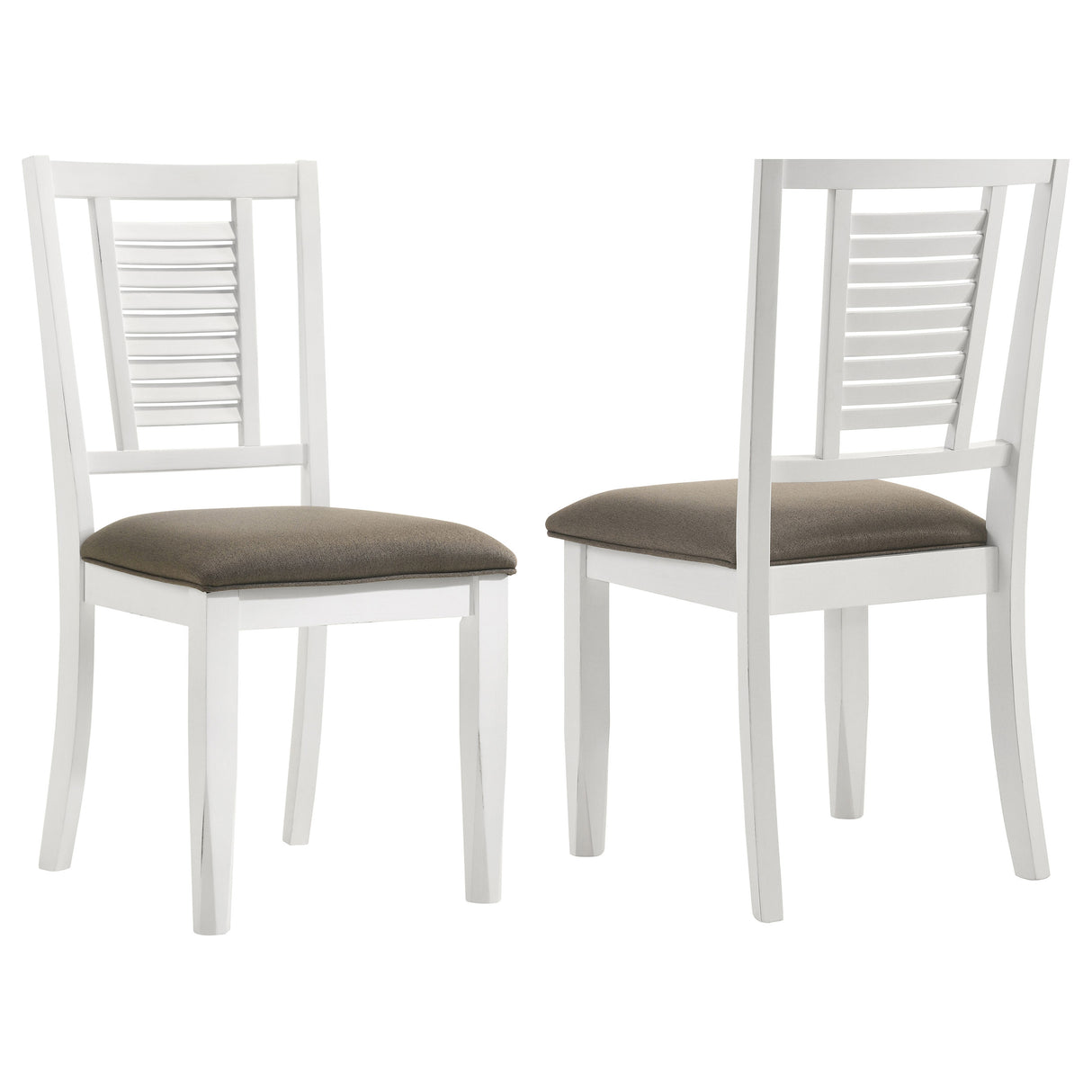 Furniture City Houma - Coaster - Appleton Wood Dining Side Chair Distressed White (Set of 2) - 110412