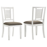 Furniture City Houma - Coaster - Appleton Wood Dining Side Chair Distressed White (Set of 2) - 110412