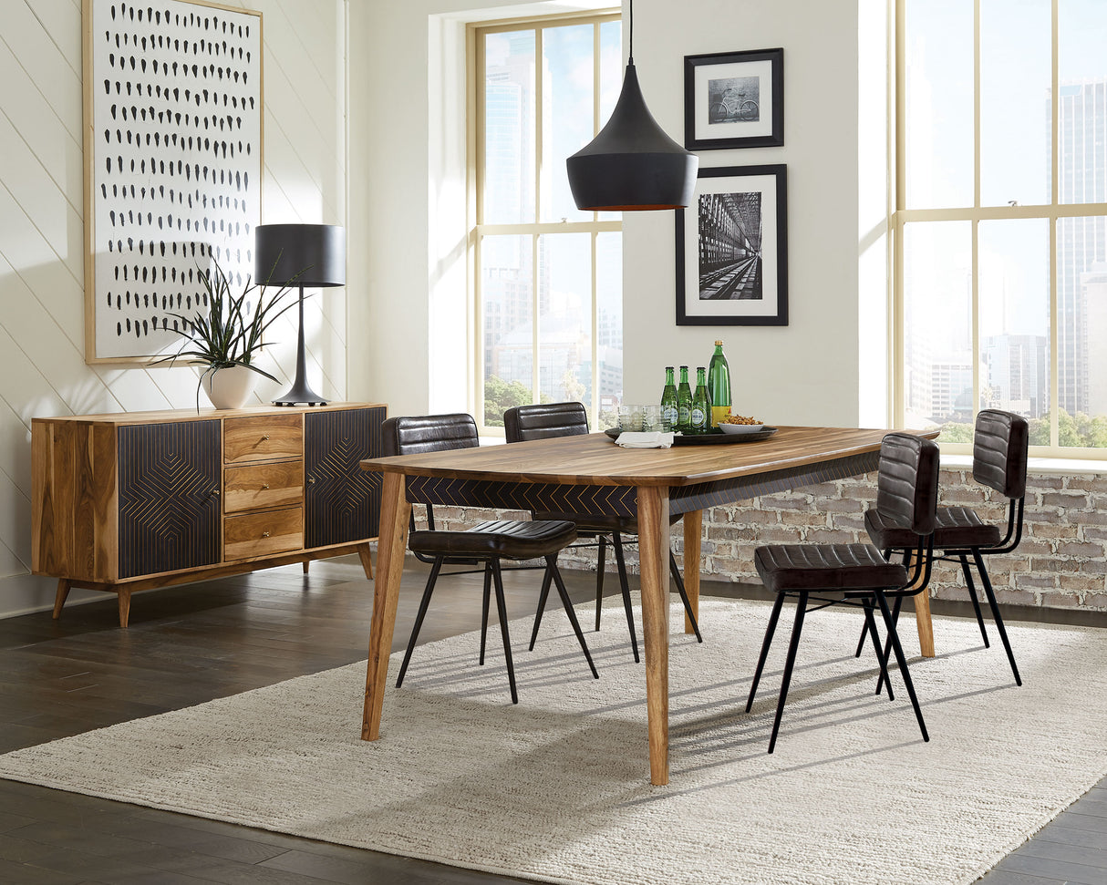 Furniture City Houma - Coaster - Partridge 5-piece Dining Set Natural Sheesham and Espresso - 110571-S5E